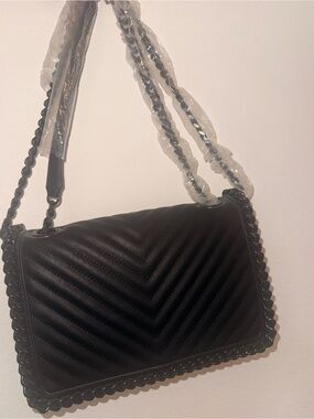 Aldo Black Quilted Shoulder Bag with Chain Strap